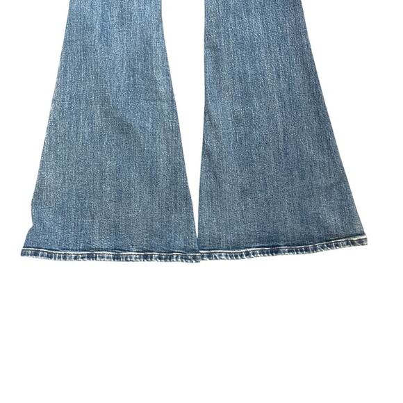 Sandrine Rose x Free People Super Flare Jeans Indigo Size 27 Distressed - Picture 8 of 16